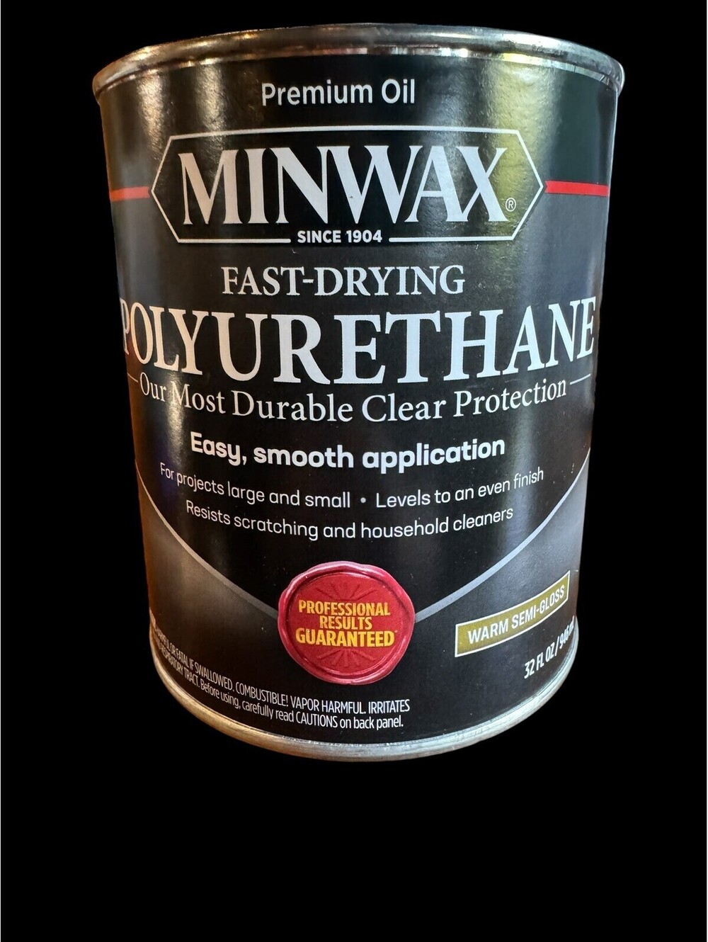 Minwax Fast Drying Polyurethane Protective Wood Finish, Clear Semi-Gloss, 1